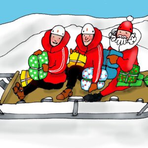 Rescuers give Santa a lift