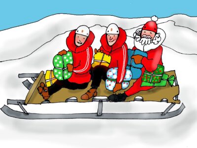 Rescuers give Santa a lift