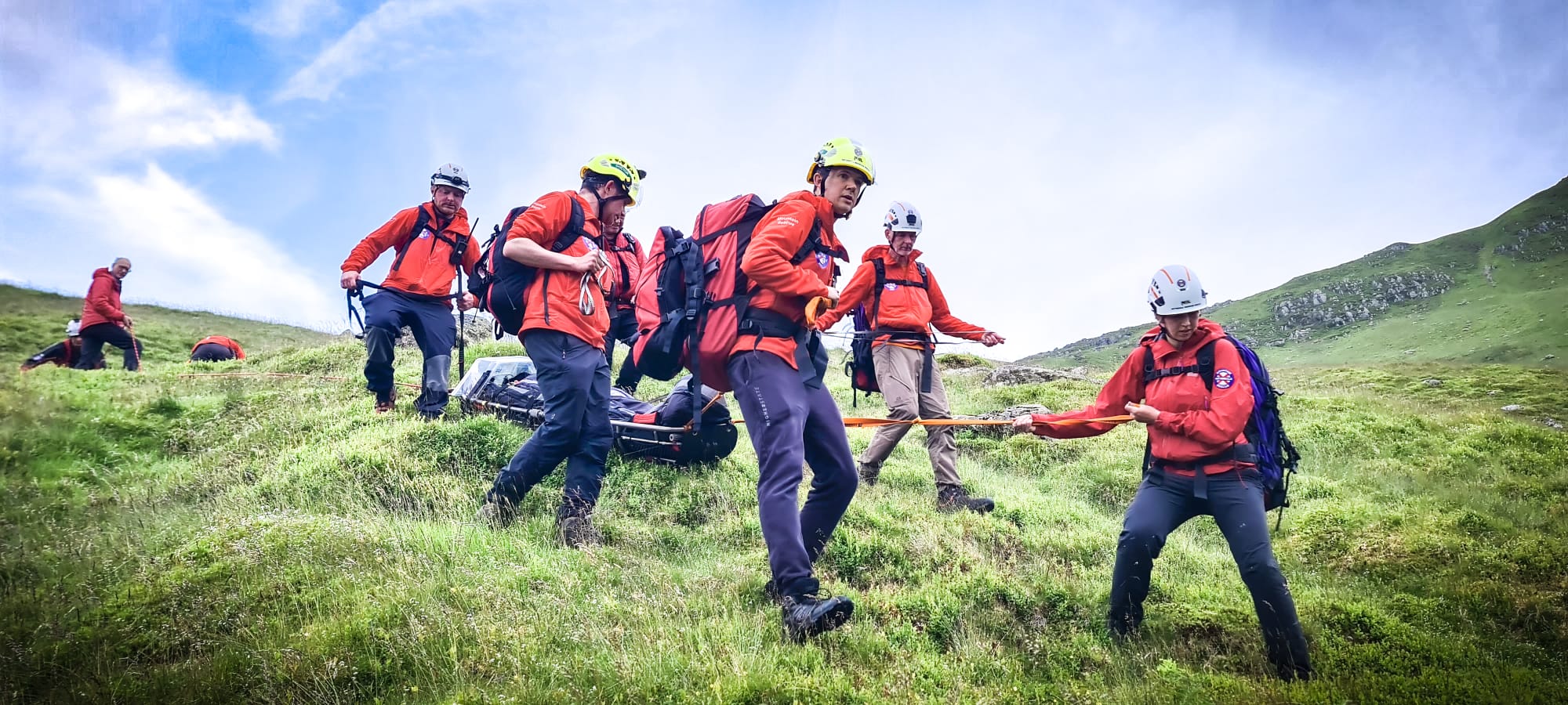 Patterdale Mountain Rescue Team members on St Sunday Crag
