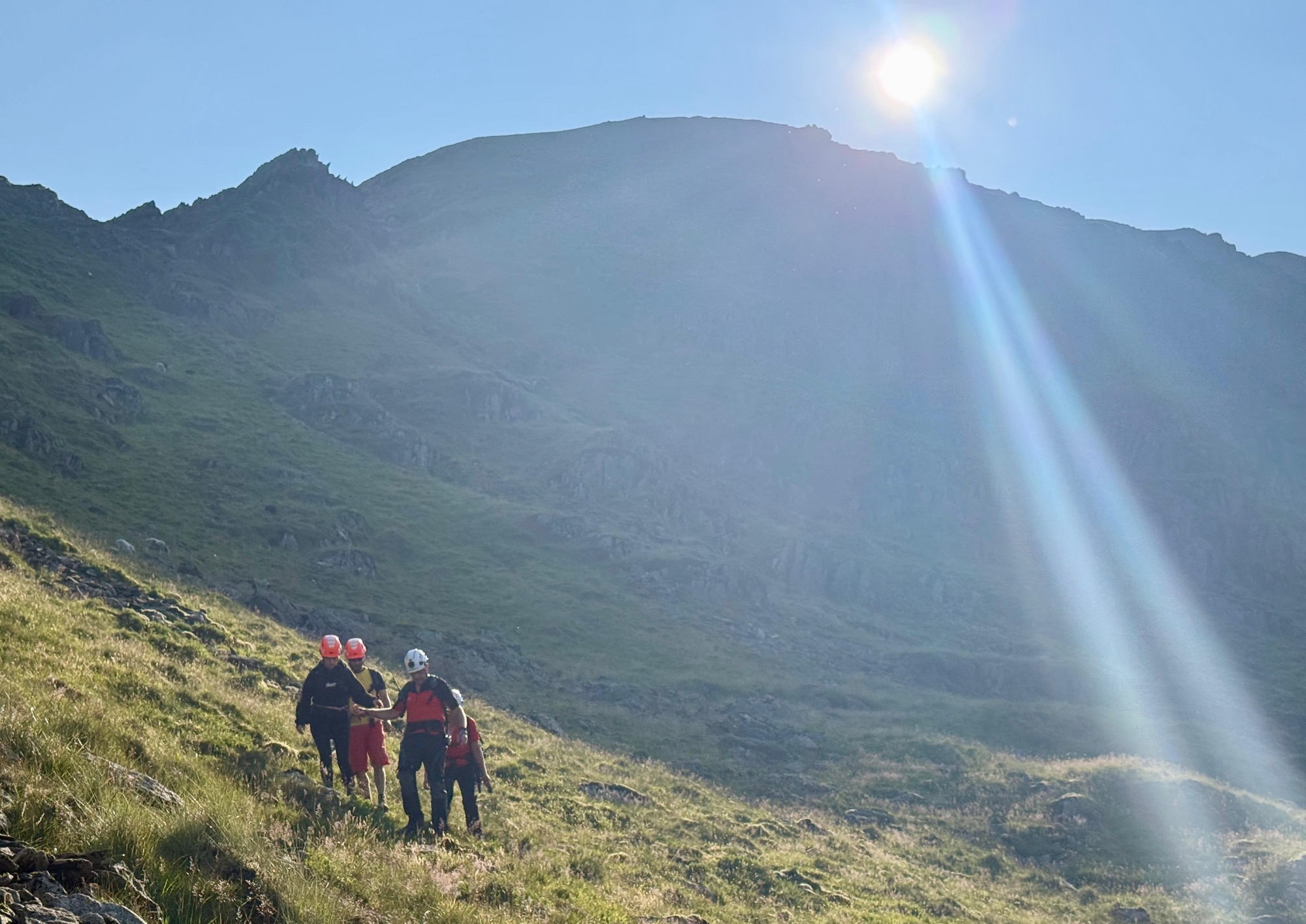 Walkers crag fast on Striding Edge