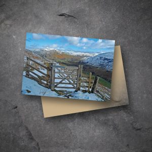 Gateway to the lakes greetings cards on slate