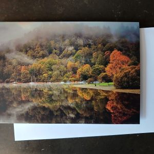 Keldas reflected in Ullswater greetings card on slate