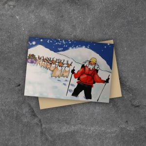 Teamwork greetings card with envelope on slate