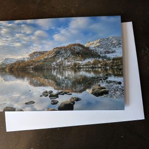 Towards Sheffield Pike from Glencoyne Bay greeting cards on slate
