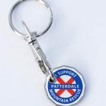 Keyring with trolley coin attached